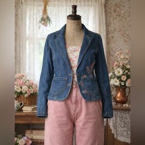 Vintage Y2K Gloria Vanderbilt Floral Denim Blazer